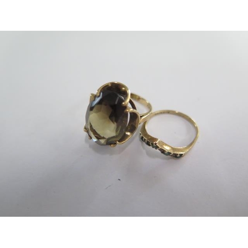 32 - Two 9ct yellow gold rings sizes N and J - approx weight 6.3 grams