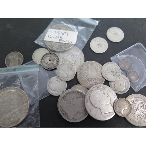 334 - A collection of assorted Victorian and later silver coins - approx weight 7.5 troy oz, silver shilli... 