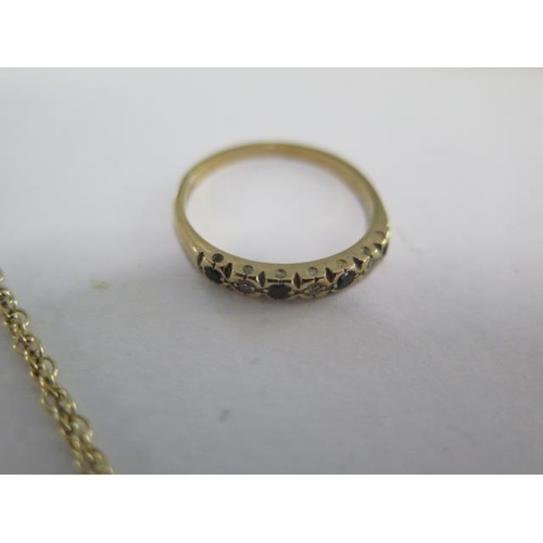 36 - A matched 9ct yellow gold ring, earring, pendant and chain set - ring size P - total weight approx 8... 