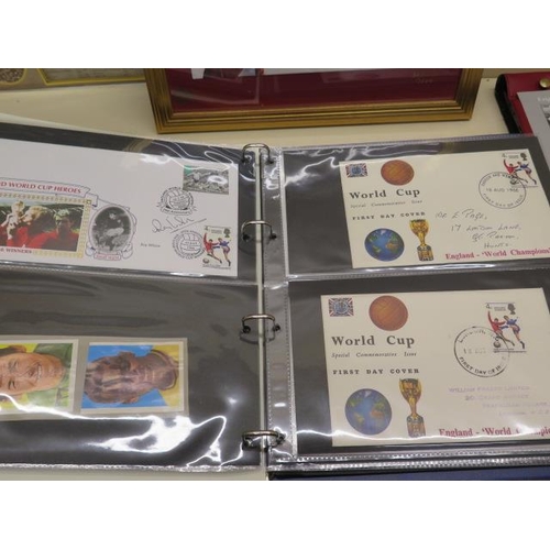 368 - Bobby Moore Fund Photographic album and assorted football 1st day covers, some with signatures