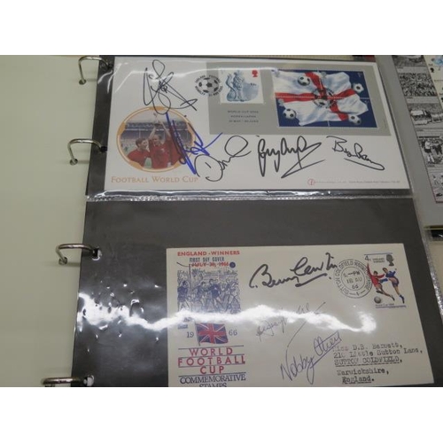 368 - Bobby Moore Fund Photographic album and assorted football 1st day covers, some with signatures