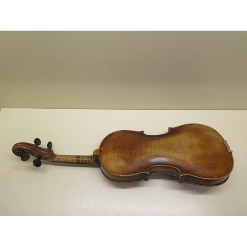 371 - A violin with a single piece 12 1/2