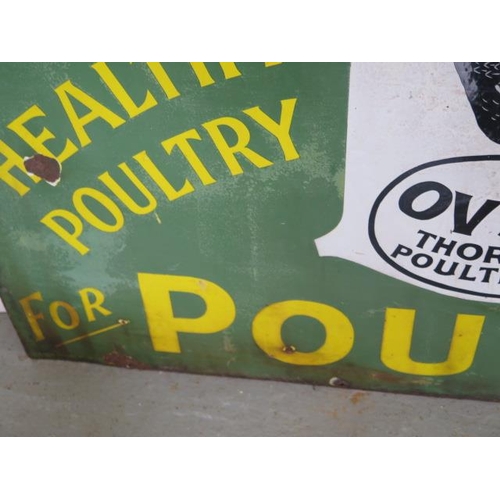 376 - A large OVUM Thorleys Poultry Spice For Poultry enamel shop/advertising sign - 92cm x 121cm - some c... 