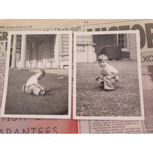 380 - Of Royal Interest - Seven black and white photographs of King Charles as a young boy and several of ... 