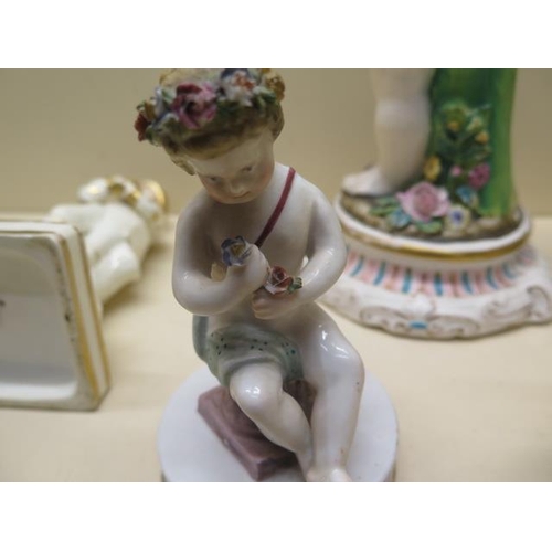 392 - A collection of five 19th century porcelain figures - Tallest 29cm - all with some minor damage, lar... 