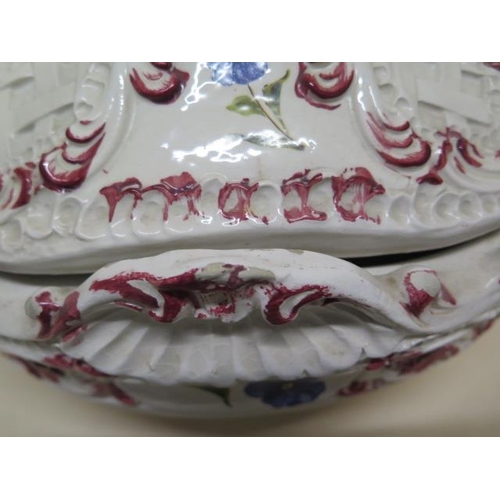 394 - A dove lidded tureen - Height 31cm x Width 33cm - some crazing and flaking but reasonably good