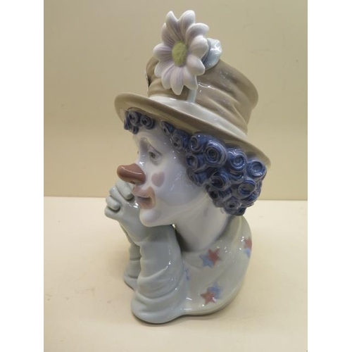 413 - A Lladro bust of a clown - Melancholy no 5542 - Height 30cm - good condition