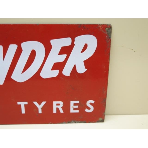 416 - An enamel Roadfinder Cycle Tyres single sided metal sign - 20cm x 61cm - some scuffs, generally good