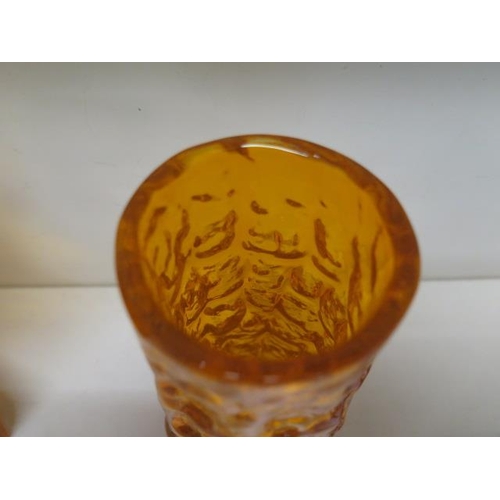 445 - A Whitefriars glass orange/tangerine bark effect vase - Height 125.5cm - in good condition