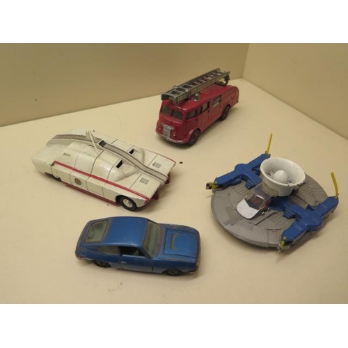 487 - A clockwork Prameta Kolner Automodelle Jaguar XK120 - no key and four Dinky and Corgi vehicles