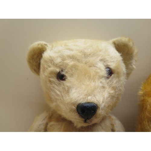 491 - Two vintage Mohair teddy bears - largest 54cm - some repairs and wear, reasonably good