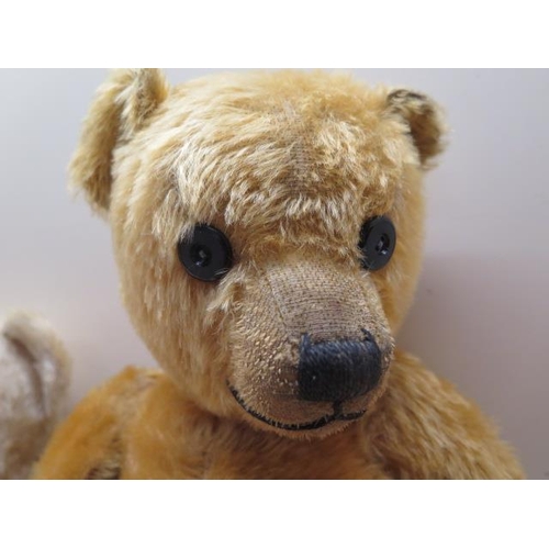 491 - Two vintage Mohair teddy bears - largest 54cm - some repairs and wear, reasonably good