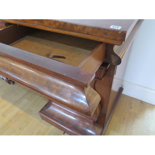 619 - An impressive early 19th century mahogany twin pedestal sideboard with two cupboards and three cushi... 