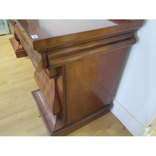 619 - An impressive early 19th century mahogany twin pedestal sideboard with two cupboards and three cushi... 