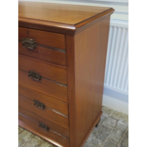 626 - A circa 1900's satinwood chest of two over three drawers - Height 105cm x 104cm x 51cm - in polished... 