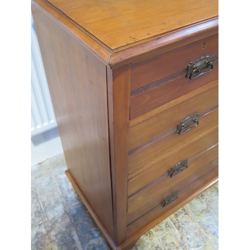 626 - A circa 1900's satinwood chest of two over three drawers - Height 105cm x 104cm x 51cm - in polished... 