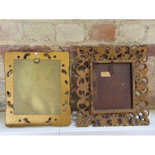 627 - Two small gilt Florantine style mirrors - largest 33cm x 29cm