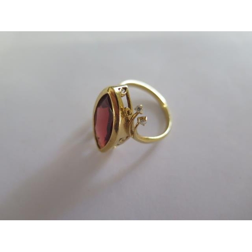 64 - An 18ct yellow gold ring size S - approx weight 6.5 grams  set with four small diamonds - generally ... 