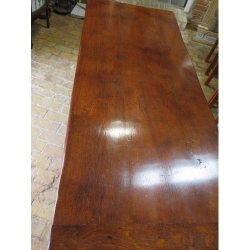 655 - An oak refectory table - Height 76cm x 198cm x 80cm - with good rich colour