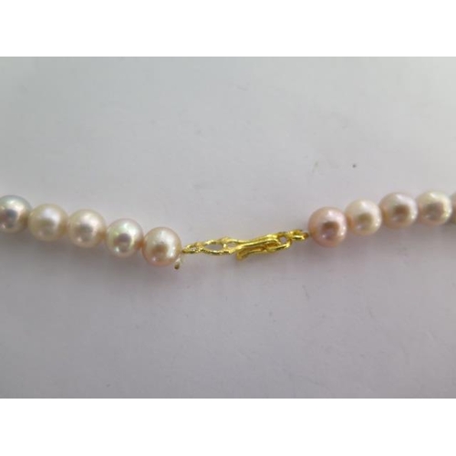 68 - A string of cultured pearls - Length 44cm