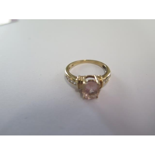 82 - 9ct yellow gold Moroppino Morgauite ring size R - approx weight 4 grams - with certificate - good co... 