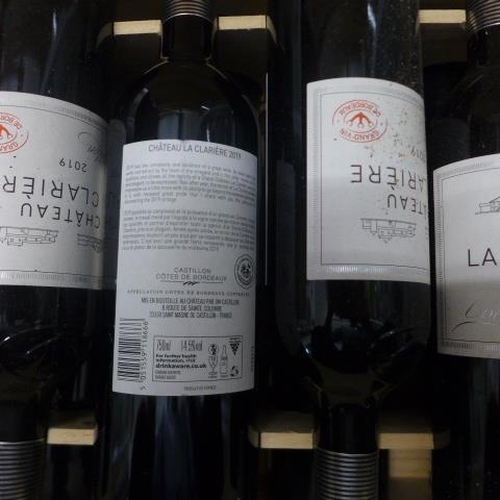 10 - Twelve bottles of Chateau la Clariere Laithwaite 2019 red wine
