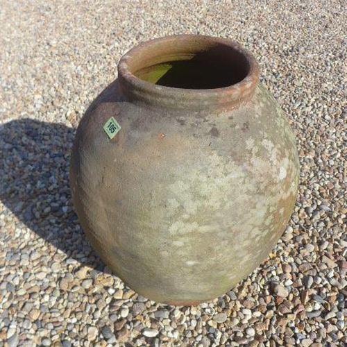 105 - A Cretan terracotta garden pot, 59cm tall x 39cm diameter