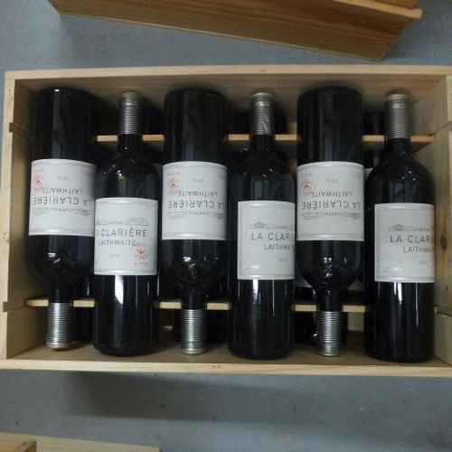 15 - Twelve bottles of Chateau la Clariere Laithwaite 2016 red wine