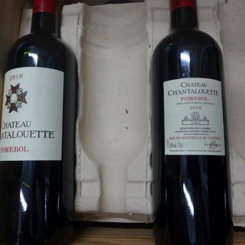 19 - Ten bottles of Chateau Chantalouette Pomerol 2010 red wine