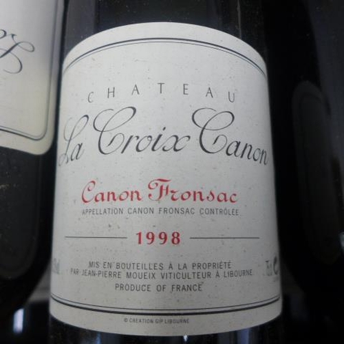 2 - Twelve bottles of Chateau la Croix Canon, Canon Fronsac 1998 red wine