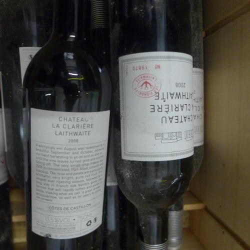 26 - Seven bottles of Chateau la Clariere Laithwaite 2008 red wine