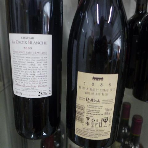 42 - Twelve bottles of red wine Chateau La Croix Blanche Montagne Saint Emilion x 4, Barossa Valley Shira... 