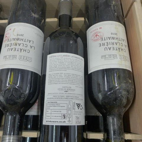 7 - Twelve bottles of Chateau la Clariere Laithwaite 2010 red wine - one bottle missing seal