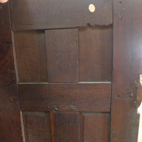 89 - An 18th century carved oak court cupboard with four doors - Height 178cm x Width 103cm