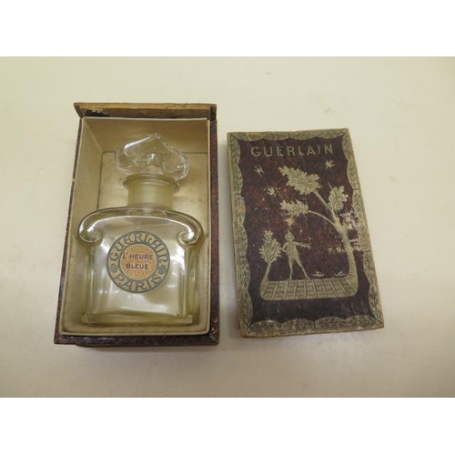  A Guerlain L'Heure Bleue scent bottle by Baccarat with fitted box- bottle empty and stopper stuck ot... 