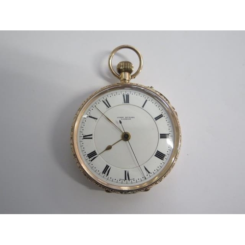 270 - An Antique 9ct Rose Gold Centre Second Chronograph Pocket Watch, (sometimes known as a Doctors Watch... 