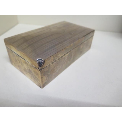 214 - A silver desk box, 17cm wide, some denting to corners otherwise reasonably good