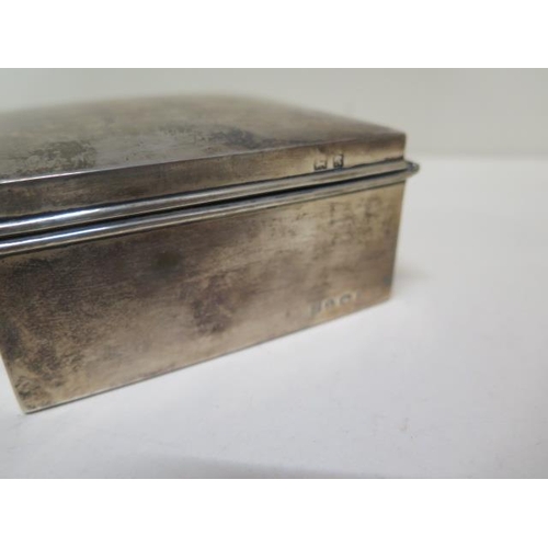 225 - A silver desk box - Width 9cm - two easel back frames - one split - a silver card/cigarette case app... 