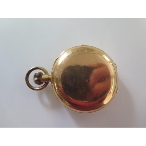 255 - An 18ct yellow gold repeating hunter pocket watch with stopwatch function, 50mm case, gold dust cove... 