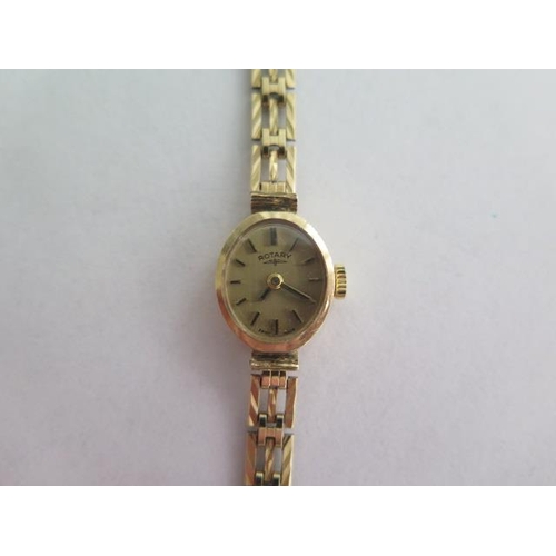 276 - A 9ct yellow gold Rotary manual wind ladies bracelet wristwatch (not running) approx 11.9 grams