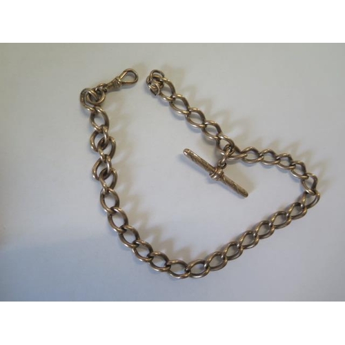 18 - A yellow gold watch chain - Length 37cm - surface tests to approx 9ct - approx weight 52 grams - som... 