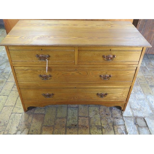 A circa 1900's ash chest of two over two drawers, bares label for