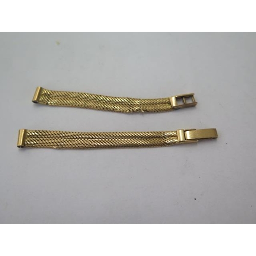 9 - A 750 18ct yellow gold watch strap - 6mm wide - Length 14.5cm - approx weight 11.3 grams - some wear... 