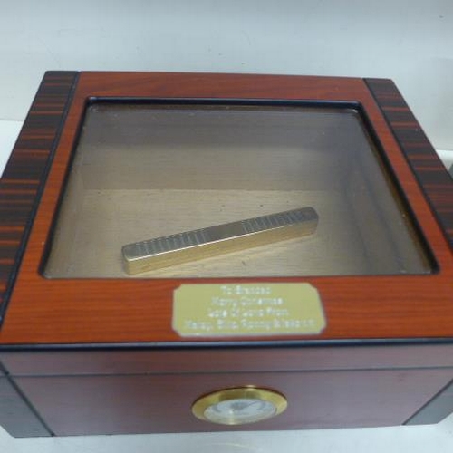 75 - Two counter top cigar humidors - the largest by Passatore - missing tray otherwise generally good - ... 