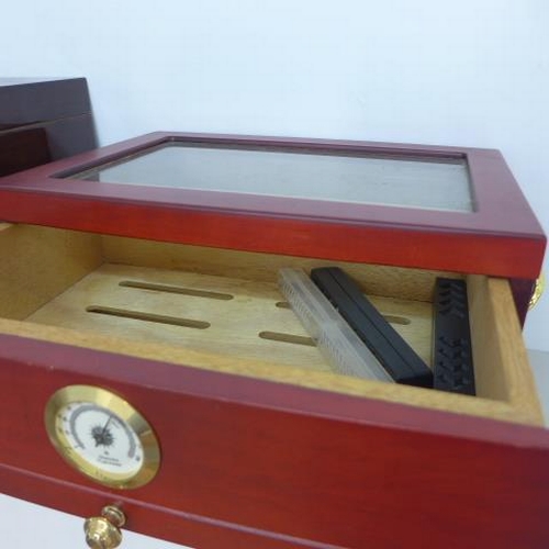 79 - Six cigar humidors including Artamis and Angelo and a counter top humidor - Height 45cm x 22cm x 22c... 