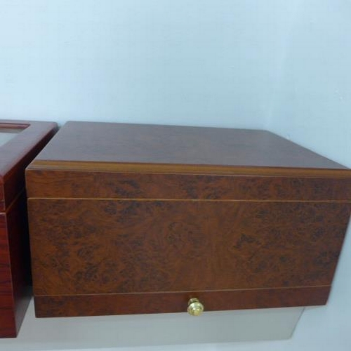 79 - Six cigar humidors including Artamis and Angelo and a counter top humidor - Height 45cm x 22cm x 22c... 