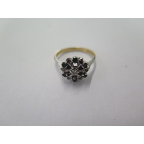 18 - An 18ct white and yellow gold diamond ring size P - approx weight 1.9 grams - generally good