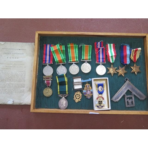 444 - Eight unnamed WWII medals - A Territorial medal to 2074164 Sjt SF Maskell RE, a Kings Medal Conduct ... 