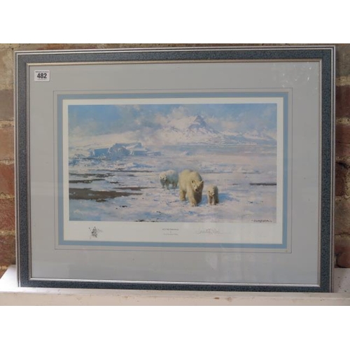 482 - A David Shepherd signed print 138/500 Ice Wilderness - in good condition - Width 62cm x Height 48cm