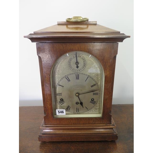 546 - A bracket clock by Junghams with Westminster chimes - ticks but stops